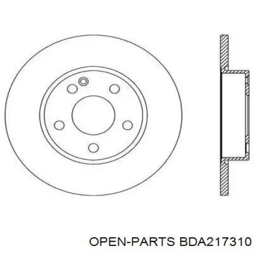 Передние тормозные диски BDA217310 Open Parts