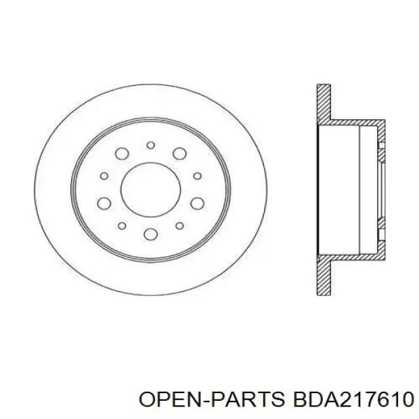 Тормозные диски BDA217610 Open Parts