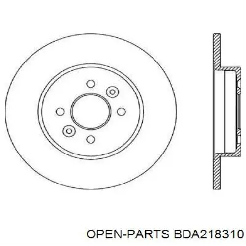 Тормозные диски BDA218310 Open Parts