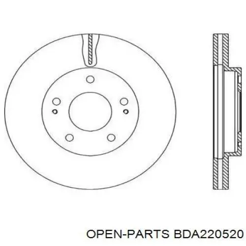 Передние тормозные диски BDA220520 Open Parts