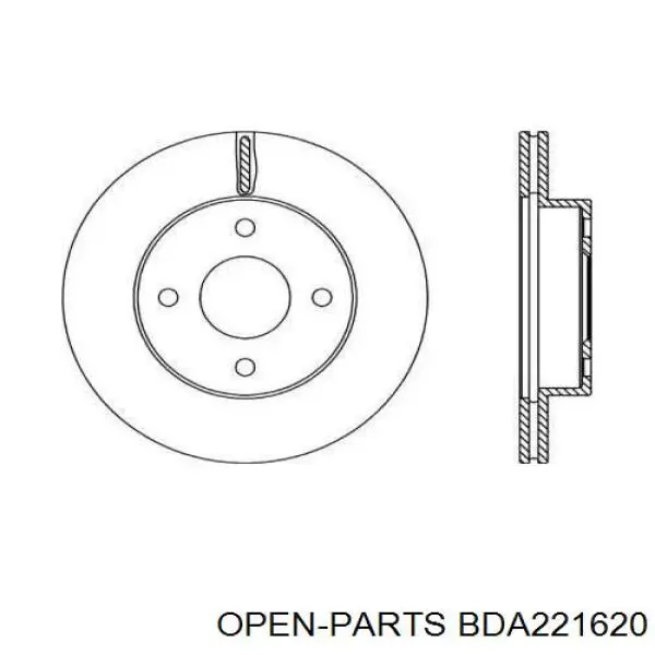 Передние тормозные диски BDA221620 Open Parts