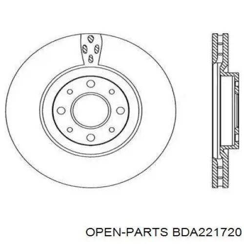 Передние тормозные диски BDA221720 Open Parts