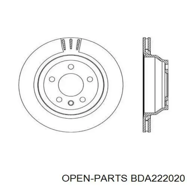 Тормозные диски BDA222020 Open Parts