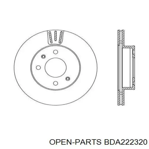 Передние тормозные диски BDA222320 Open Parts