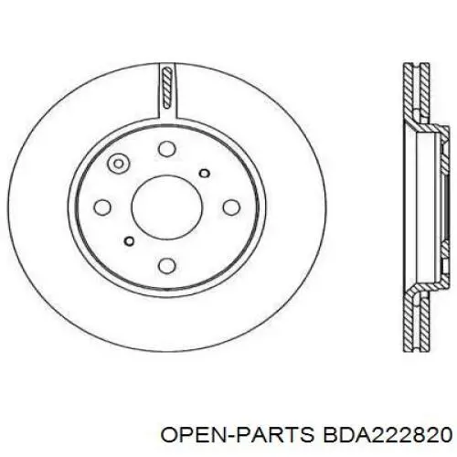 Передние тормозные диски BDA222820 Open Parts