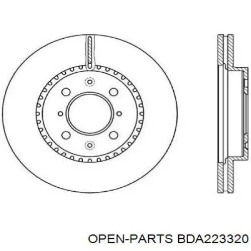 Передние тормозные диски BDA223320 Open Parts