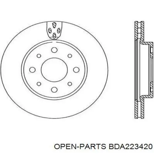 Передние тормозные диски BDA223420 Open Parts