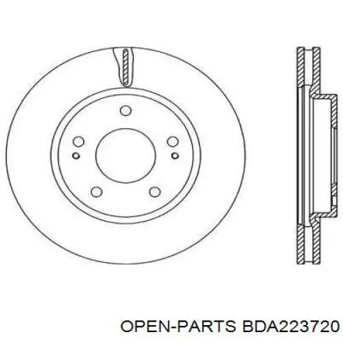 Передние тормозные диски BDA223720 Open Parts