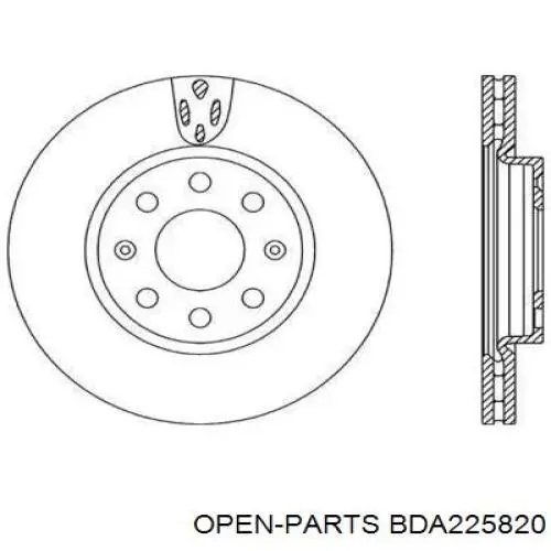 Передние тормозные диски BDA225820 Open Parts