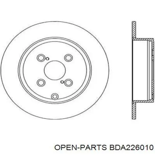 Тормозные диски BDA226010 Open Parts