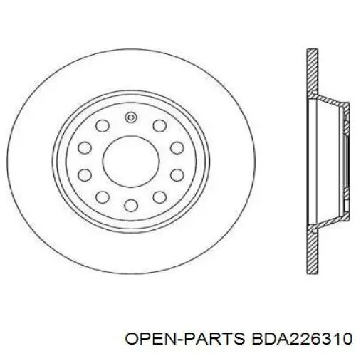 Тормозные диски BDA226310 Open Parts