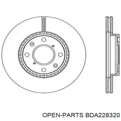 Передние тормозные диски BDA228320 Open Parts