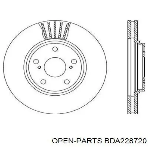 Передние тормозные диски BDA228720 Open Parts