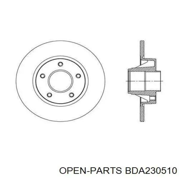 Тормозные диски BDA230510 Open Parts