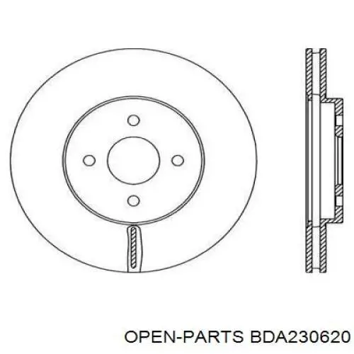 Передние тормозные диски BDA230620 Open Parts