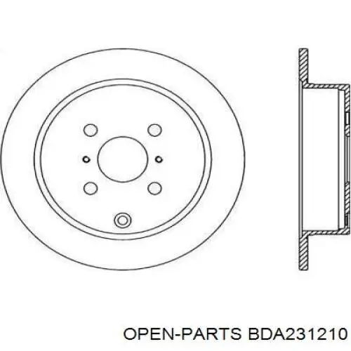 Тормозные диски BDA231210 Open Parts