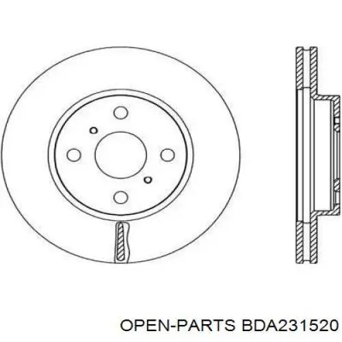 Передние тормозные диски BDA231520 Open Parts