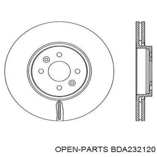 Передние тормозные диски BDA232120 Open Parts