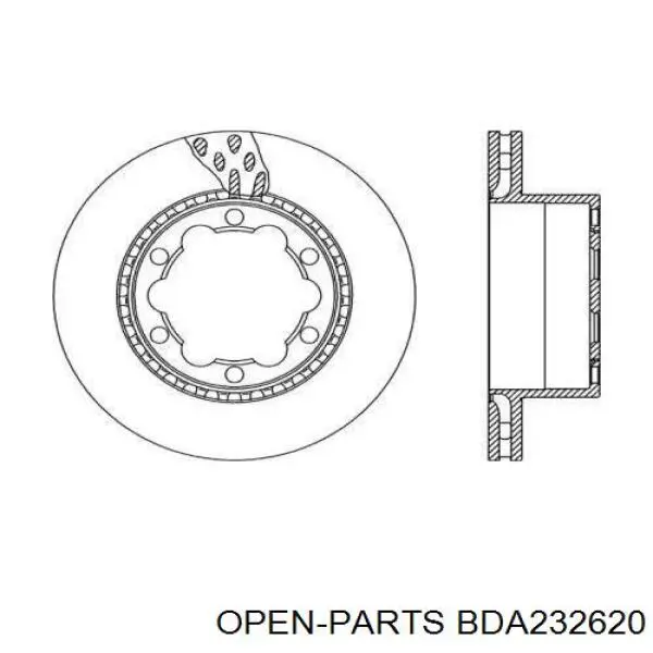 Тормозные диски BDA232620 Open Parts