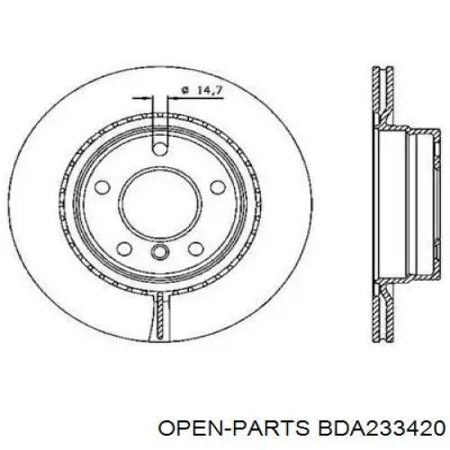 Тормозные диски BDA233420 Open Parts