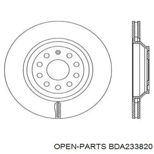 Тормозные диски BDA233820 Open Parts