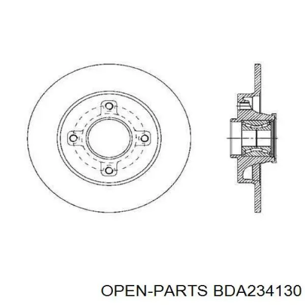 Тормозные диски BDA234130 Open Parts