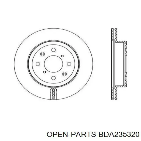 Передние тормозные диски BDA235320 Open Parts