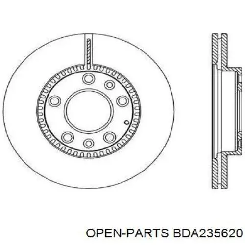 Передние тормозные диски BDA235620 Open Parts