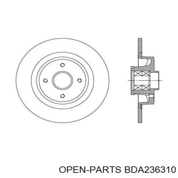 Тормозные диски BDA236310 Open Parts