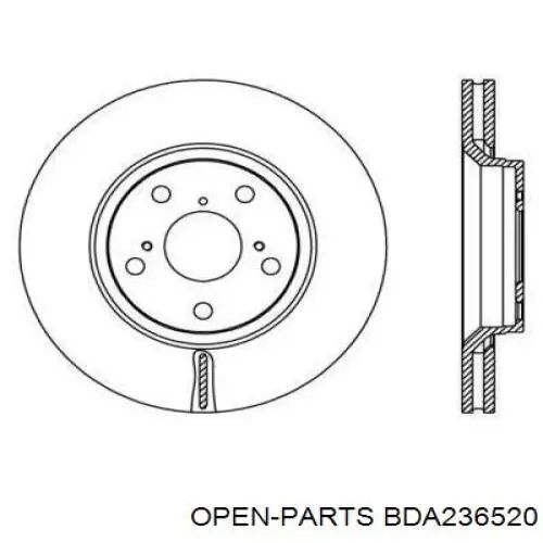 Передние тормозные диски BDA236520 Open Parts