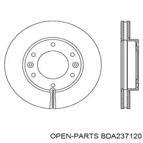 Передние тормозные диски BDA237120 Open Parts