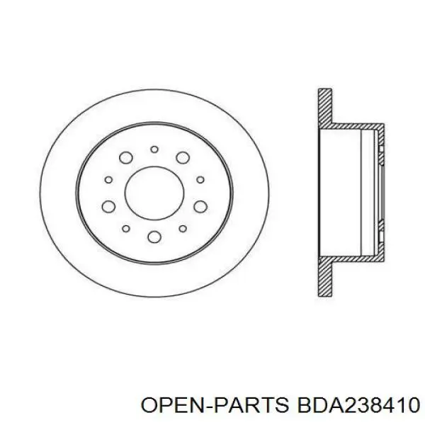 Тормозные диски BDA238410 Open Parts