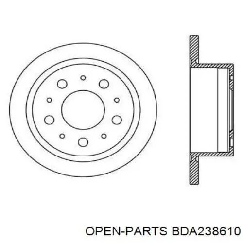 Тормозные диски BDA238610 Open Parts