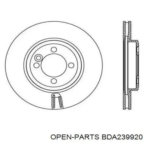 Передние тормозные диски BDA239920 Open Parts