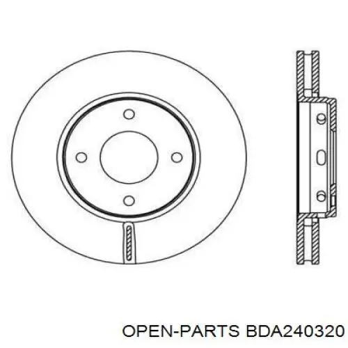 Передние тормозные диски BDA240320 Open Parts