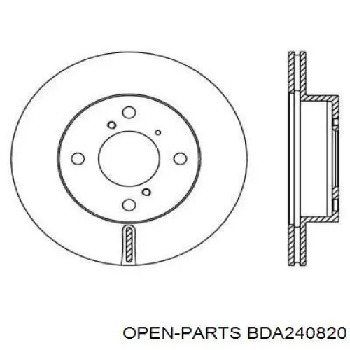 Передние тормозные диски BDA240820 Open Parts