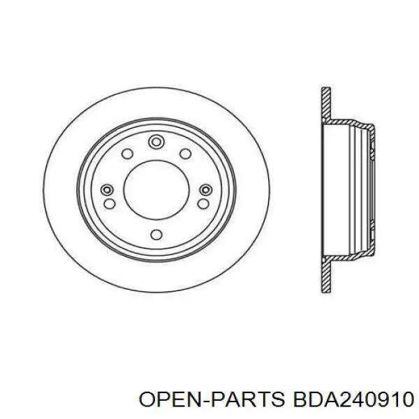 Тормозные диски BDA240910 Open Parts