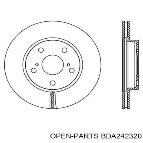 Передние тормозные диски BDA242320 Open Parts