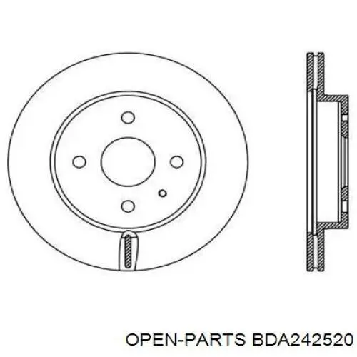 Передние тормозные диски BDA242520 Open Parts