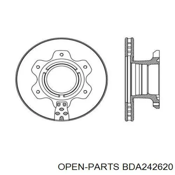 Тормозные диски BDA242620 Open Parts