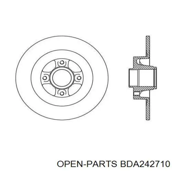 Тормозные диски BDA242710 Open Parts