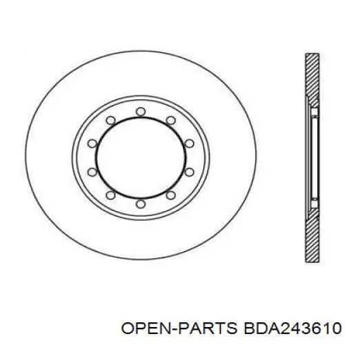 Тормозные диски BDA243610 Open Parts