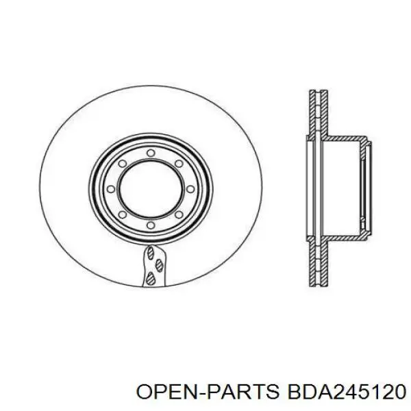 Тормозные диски BDA245120 Open Parts