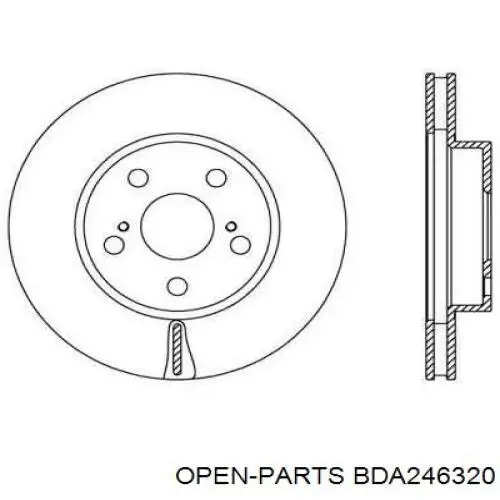 Передние тормозные диски BDA246320 Open Parts