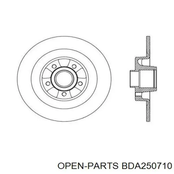 Тормозные диски BDA250710 Open Parts