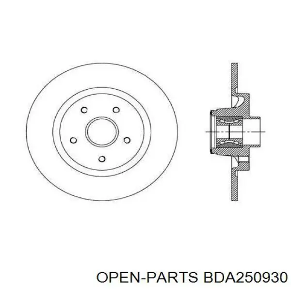 Тормозные диски BDA250930 Open Parts