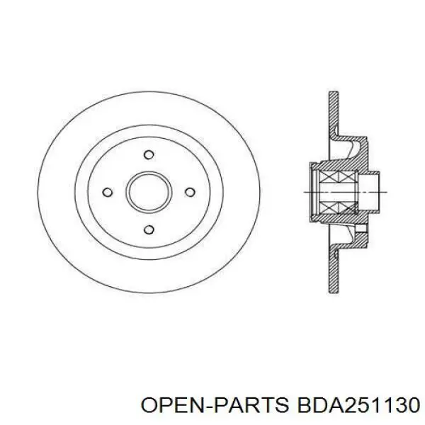 Тормозные диски BDA251130 Open Parts