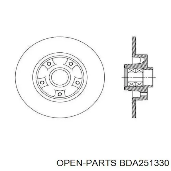 Тормозные диски BDA251330 Open Parts