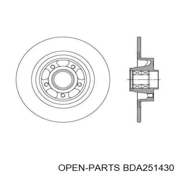 Тормозные диски BDA251430 Open Parts