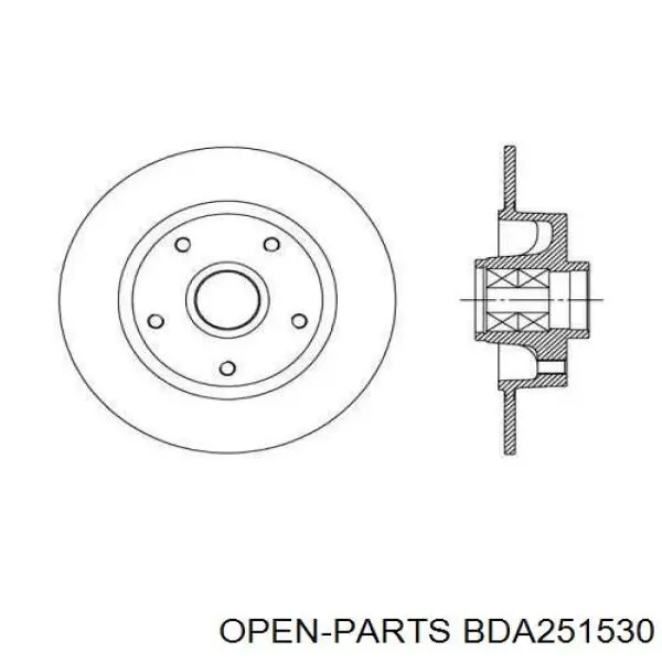 Тормозные диски BDA251530 Open Parts